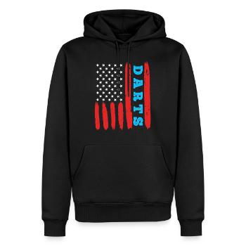Dart USA Flagge US Fan Darts - Männer Premium Bio Hoodie - Schwarz - Vorne - Nico (187cm)