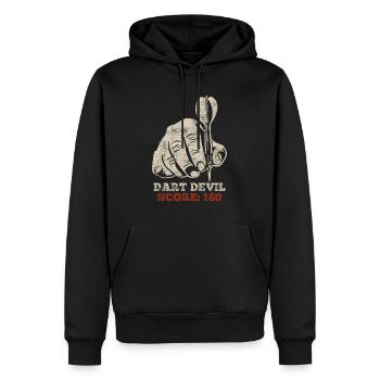 Dart Devil Score Dartpfeile 180 en fléchettes - Sweat à capuche Premium bio Homme - noir - Devant - Nico (187cm)