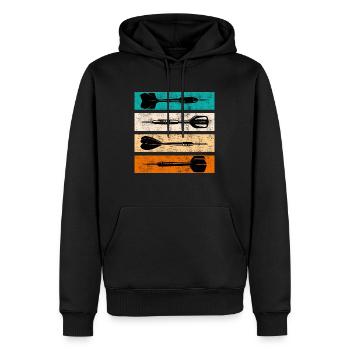 Dart Pfeile Dart Zubehör Dart - Männer Premium Bio Hoodie - Schwarz - Vorne - Nico (187cm)