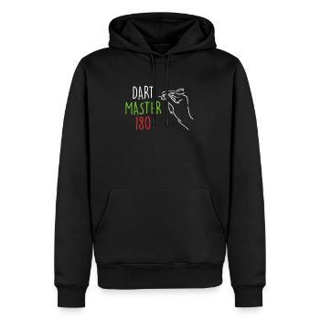 Dart Master 180 en fléchettes - Sweat à capuche Premium bio Homme - noir - Devant - Nico (187cm)