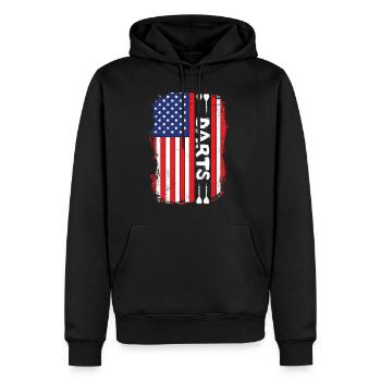 Dartpfeile Darts USA Flagge - Männer Premium Bio Hoodie - Schwarz - Vorne - Nico (187cm)