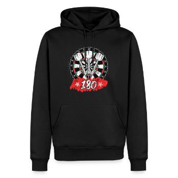 Fléchettes 180 fléchettes 180 en fléchettes - Sweat à capuche Premium bio Homme - noir - Devant - Nico (187cm)
