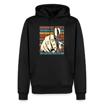 Darts 180 Dartpfeile 180 in Dart - Männer Premium Bio Hoodie - Schwarz - Vorne - Nico (187cm)