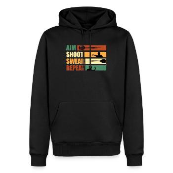 Darts Aim Shoot Swear Repeat Dart Zubehör Darts - Männer Premium Bio Hoodie - Schwarz - Vorne - Nico (187cm)
