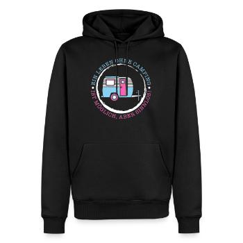 Ein Leben ohne Camping ist möglich, aber nutzlos - Men’s Premium Organic Hoodie - black - Front - Nico (187cm)