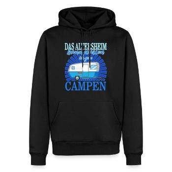 Das Altersheim kann warten, ich gehe campen Opas - Men’s Premium Organic Hoodie - black - Front - Nico (187cm)