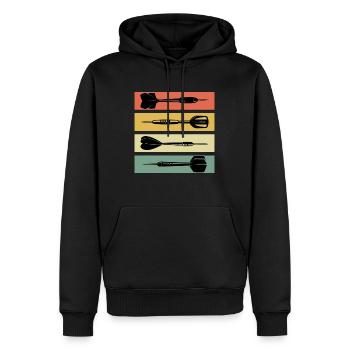 Fléchettes Flèches Dart Accessoires Fléchettes Fléchettes - Sweat à capuche Premium bio Homme - noir - Devant - Nico (187cm)