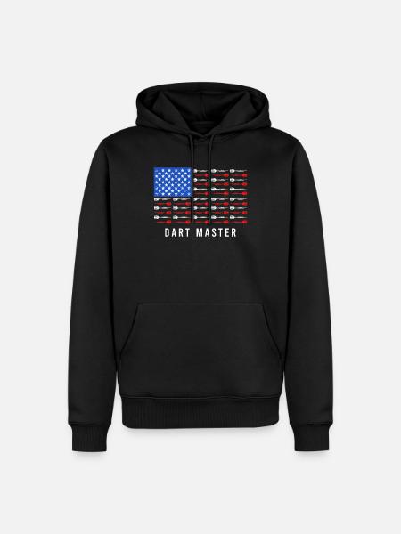 Dart Master USA Fléchettes Flèches - Sweat à capuche Premium bio Homme - noir