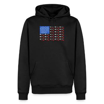 Dart Master USA Darts Pfeile - Männer Premium Bio Hoodie - Schwarz - Vorne - Nico (187cm)