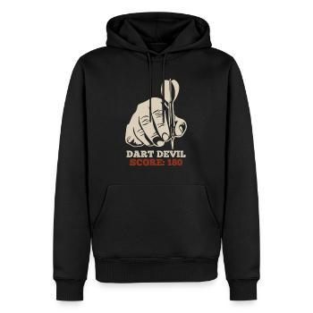 Dart Devil Score Dartpfeile 180 en fléchettes - Sweat à capuche Premium bio Homme - noir - Devant - Nico (187cm)
