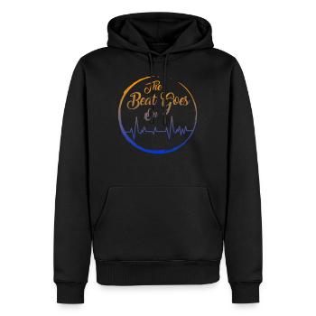 Heart Surgery Shirt, The Beat Goes On Heart Beat - Men’s Premium Organic Hoodie - black - Front - Nico (187cm)