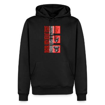 Heart Surgery Shirt, Original Body Built Engine - Men’s Premium Organic Hoodie - black - Front - Nico (187cm)