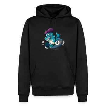 Skater T-Rex Cool Dinosaur Skateboard Skater - Sweat à capuche Premium bio Homme - noir - Devant - Nico (187cm)