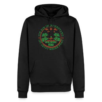 Ich Bin Im Ruhestand Mein Einziger Chef Is Jetzt - Men’s Premium Organic Hoodie - black - Front - Nico (187cm)