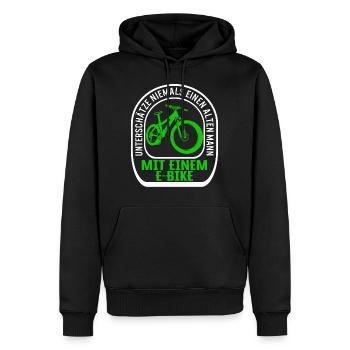 Unterschätzen niemals einen alten Mann mit einem - Men’s Premium Organic Hoodie - black - Front - Nico (187cm)