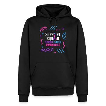 Schilddrüsenkrebs Awareness Shirt, Support Squad - Männer Premium Bio Hoodie - Schwarz - Vorne - Nico (187cm)