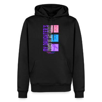Schilddrüsenkrebs-Awareness-Shirt, das meiner Tochter - Männer Premium Bio Hoodie - Schwarz - Vorne - Nico (187cm)