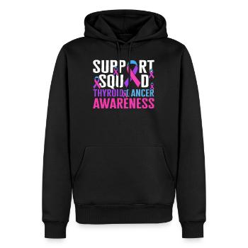 Chemise de sensibilisation au cancer de la thyroïde, escouade de soutien - Sweat à capuche Premium bio Homme - noir - Devant - Nico (187cm)
