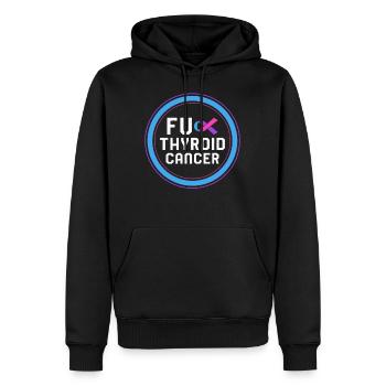 Schilddrüsenkrebs Awareness Shirt, Fick Schilddrüse - Männer Premium Bio Hoodie - Schwarz - Vorne - Nico (187cm)