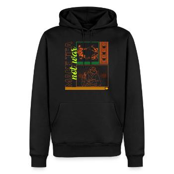 Faites du thé pas une chemise de guerre, un thé de samouraï paisible - Sweat à capuche Premium bio Homme - noir - Devant - Nico (187cm)