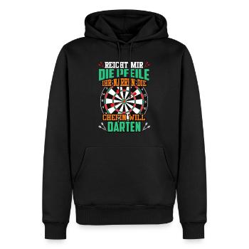 Frauen Darts Damen Dartpfeile Dartscheibe Dart - Männer Premium Bio Hoodie - Schwarz - Vorne - Nico (187cm)