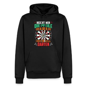Frauen Darts Damen Dartpfeile Dartscheibe Dart - Männer Premium Bio Hoodie - Schwarz - Vorne - Nico (187cm)
