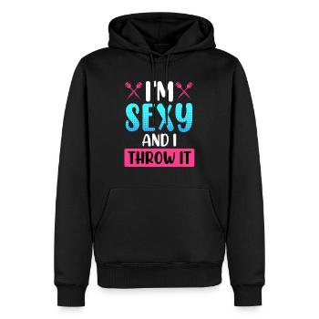 Frauen Darts Damen Dartpfeile Zubehör Dart - Männer Premium Bio Hoodie - Schwarz - Vorne - Nico (187cm)