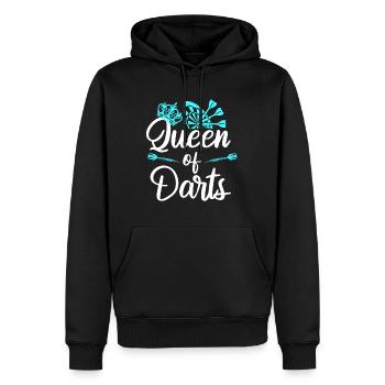 Queen of Darts Dart Accessoires Femmes en fléchettes - Sweat à capuche Premium bio Homme - noir - Devant - Nico (187cm)