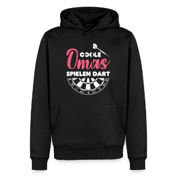 Coole Omas spielen Dart Frauen Darts Zubehör Dart - Männer Premium Bio Hoodie - Schwarz - Vorne - Nico (187cm)