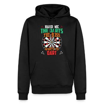 Fléchettes femmes Fléchettes Fléchettes femmes Fléchettes Fléchettes - Sweat à capuche Premium bio Homme - noir - Devant - Nico (187cm)