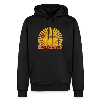 Rechenzentrum Shirt, Handrechen Gartengeräte - Men’s Premium Organic Hoodie - black - Front - Nico (187cm)