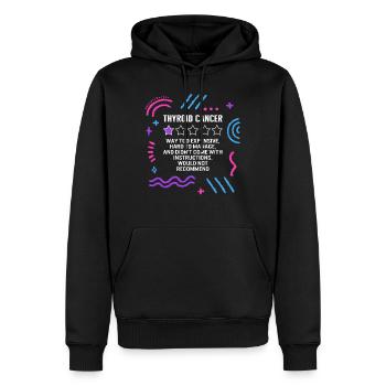 Thyroid Cancer Awareness Shirt, One Star Rating - Men’s Premium Organic Hoodie - black - Front - Nico (187cm)