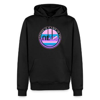 Chemise de sensibilisation au cancer de la thyroïde, le cancer est douloureux - Sweat à capuche Premium bio Homme - noir - Devant - Nico (187cm)