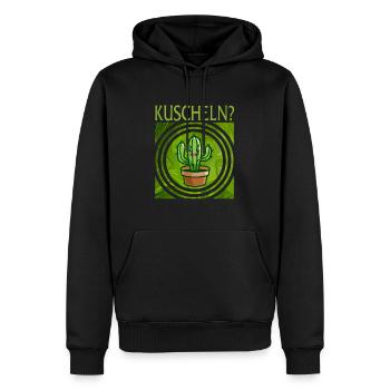 Kuscheln Shirt, Kaktus-Kuschel-Shirt, - Men’s Premium Organic Hoodie - black - Front - Nico (187cm)