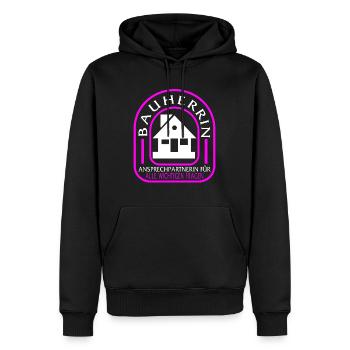 Bauherrin Ansprechpartnerin für Alle Wichtigen - Men’s Premium Organic Hoodie - black - Front - Nico (187cm)