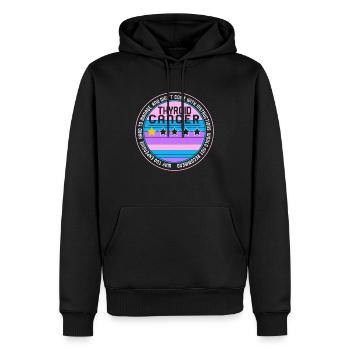 Thyroid Cancer Awareness Shirt, One Star Rating - Men’s Premium Organic Hoodie - black - Front - Nico (187cm)