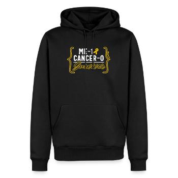 Chemise de sensibilisation au cancer infantile, Me-1 Cancer-0 - Sweat à capuche Premium bio Homme - noir - Devant - Nico (187cm)