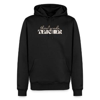 Retro 3rd Grade Teacher Vintage Third Grade - Men’s Premium Organic Hoodie - black - Front - Nico (187cm)