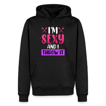 Fléchettes Femmes Fléchettes Femmes Accessoires Fléchettes Fléchettes - Sweat à capuche Premium bio Homme - noir - Devant - Nico (187cm)