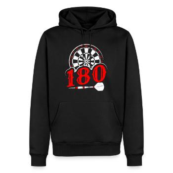 Darts 180 Dartscheibe Dartpfeil 180 Dart - Männer Premium Bio Hoodie - Schwarz - Vorne - Nico (187cm)