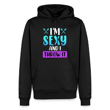 Frauen Darts Damen Dartpfeile Zubehör Dart - Männer Premium Bio Hoodie - Schwarz - Vorne - Nico (187cm)