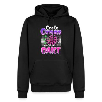 Coole Omas spielen Dart Frauen Darts Zubehör Dart - Männer Premium Bio Hoodie - Schwarz - Vorne - Nico (187cm)