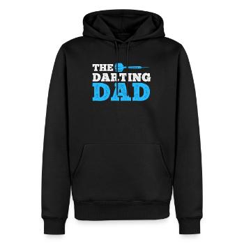 Papa darting Darts Fléchettes Hommes Fléchettes Fléchettes Fléchettes - Sweat à capuche Premium bio Homme - noir - Devant - Nico (187cm)