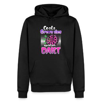Coole Omas spielen Dart Frauen Darts Zubehör Dart - Männer Premium Bio Hoodie - Schwarz - Vorne - Nico (187cm)