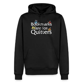 Chemise de lecture, les signets sont pour les quitters - Sweat à capuche Premium bio Homme - noir - Devant - Nico (187cm)
