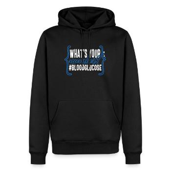 Diabetes Awareness Shirt, Was ist Ihre Nummer - Männer Premium Bio Hoodie - Schwarz - Vorne - Nico (187cm)