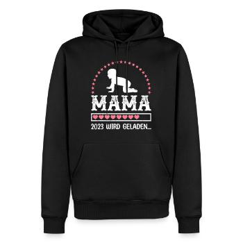 Mama 2023 loading Mutter schwanger Mädchen Mama - Männer Premium Bio Hoodie - Schwarz - Vorne - Nico (187cm)