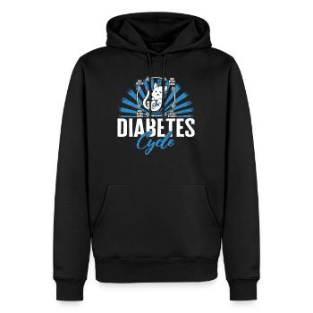 Chemise de sensibilisation au diabète, Diabetes Cycle Mad Cat - Sweat à capuche Premium bio Homme - noir - Devant - Nico (187cm)