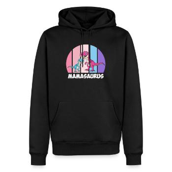 Dinosaur Mamasaurus Kids Dino Super Mama - Men’s Premium Organic Hoodie - black - Front - Nico (187cm)