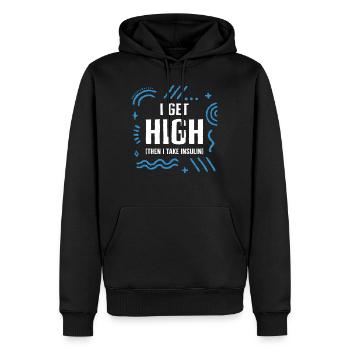 Chemise de sensibilisation au diabète, je reçois un ruban bleu haut - Sweat à capuche Premium bio Homme - noir - Devant - Nico (187cm)